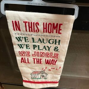 Christmas Embroidered Decorative Kitchen Dish Towel NWT Primitives by Kathy
